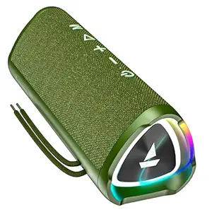 boAt Stone 750 Bluetooth Speaker with 12W Signature Sound, RGB LEDs, Up to 12 hrs Playback, TWS Mode, Bluetooth v5.3, AUX Port, TF Card, Built-in Mic, Voice Assistant & IPX5 (Moss Green)