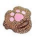 QIAO Calentador De Pies Eléctrico,Calentador De Pies USB,Material Transpirable Extrasuave,Zapatos De Peluche,Leopard Print