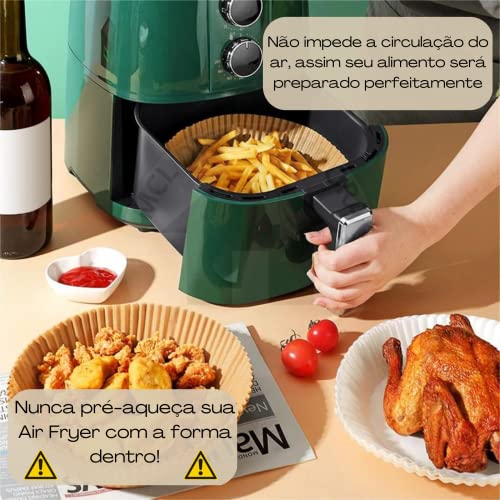 Kit 50 unidades de Papel Descartável Forro Forma Antiaderente para Air Freyr Forno Microondas MCL Di