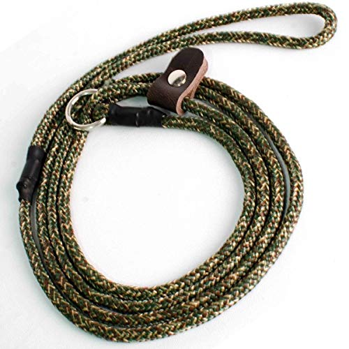 Kit 2 Pçs Guia Unificada 6mm Coleira Enforcador Cão Adestramento - Verde Camuflado