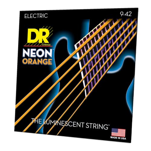 DR String NOE-9 Neon Orange Set di corde per chitarra elettriche
