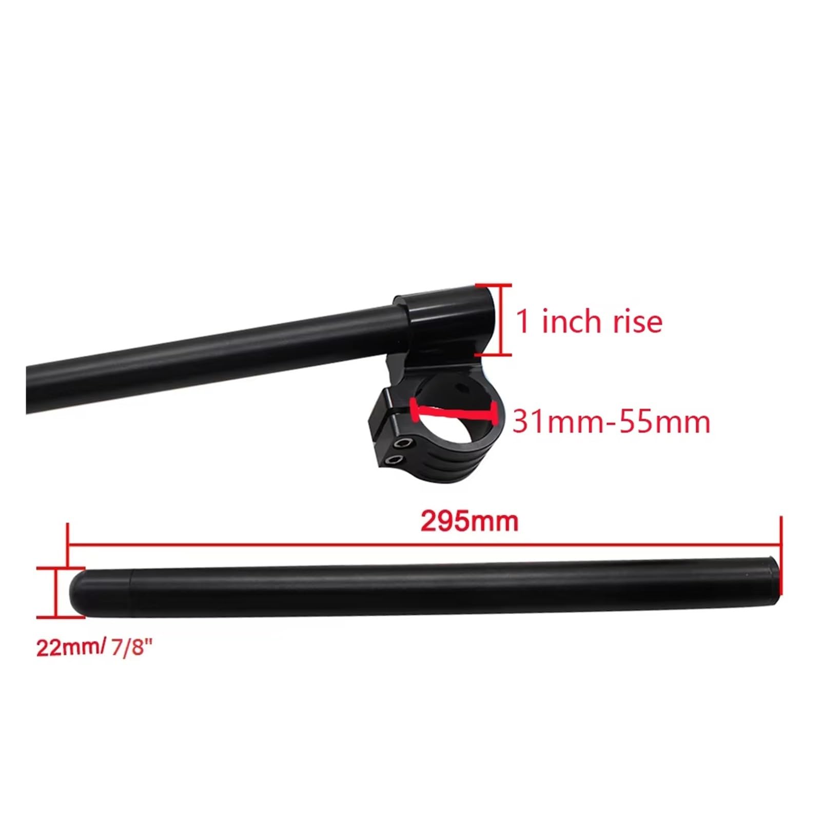 HILLAR Alzas Manillar 33 35 36 37 41 43 45 46 47 48 50 51 52 53 54 MM Abrazadera Elevadora Elevada Manillar Motocicleta Manillar Clip En Horquilla Abrazadera Manillar Motocicleta(Riser Black 43mm)