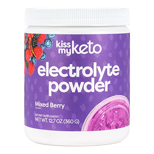 Kiss My Keto Electrolyte Powder — Mixed Berry, Supplement (90 Servings), Refreshingly Fruity, Hydration Drink Mix, Zero Carbs, 5 Calories, Sugar Free, 12.7 Ounce