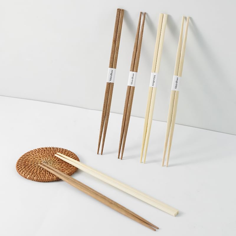 500 Pairs Disposable Bamboo Chopsticks with Paper Band | Customizable Logo | Restaurant & Parties, Asian Dishes | 9.5 Inch Japanese Sushi Double Pointed Sleeved and Separated Chop sticks