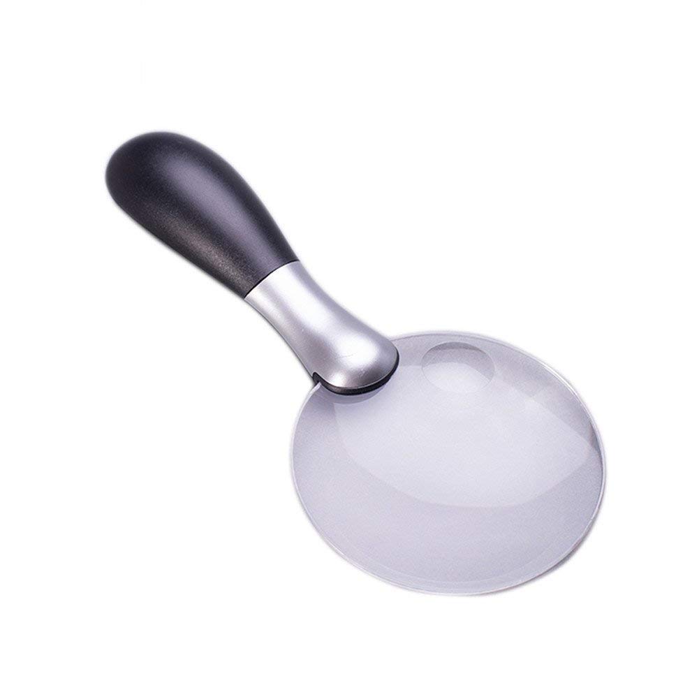 Lupa de Mano 2X con Zoom 5X - Lupa iluminada Extragrande para Personas Mayores con luz - para Lectura, Oficina, electrónica, Pasatiempos, Manualidades, mapas y Recetas médicas