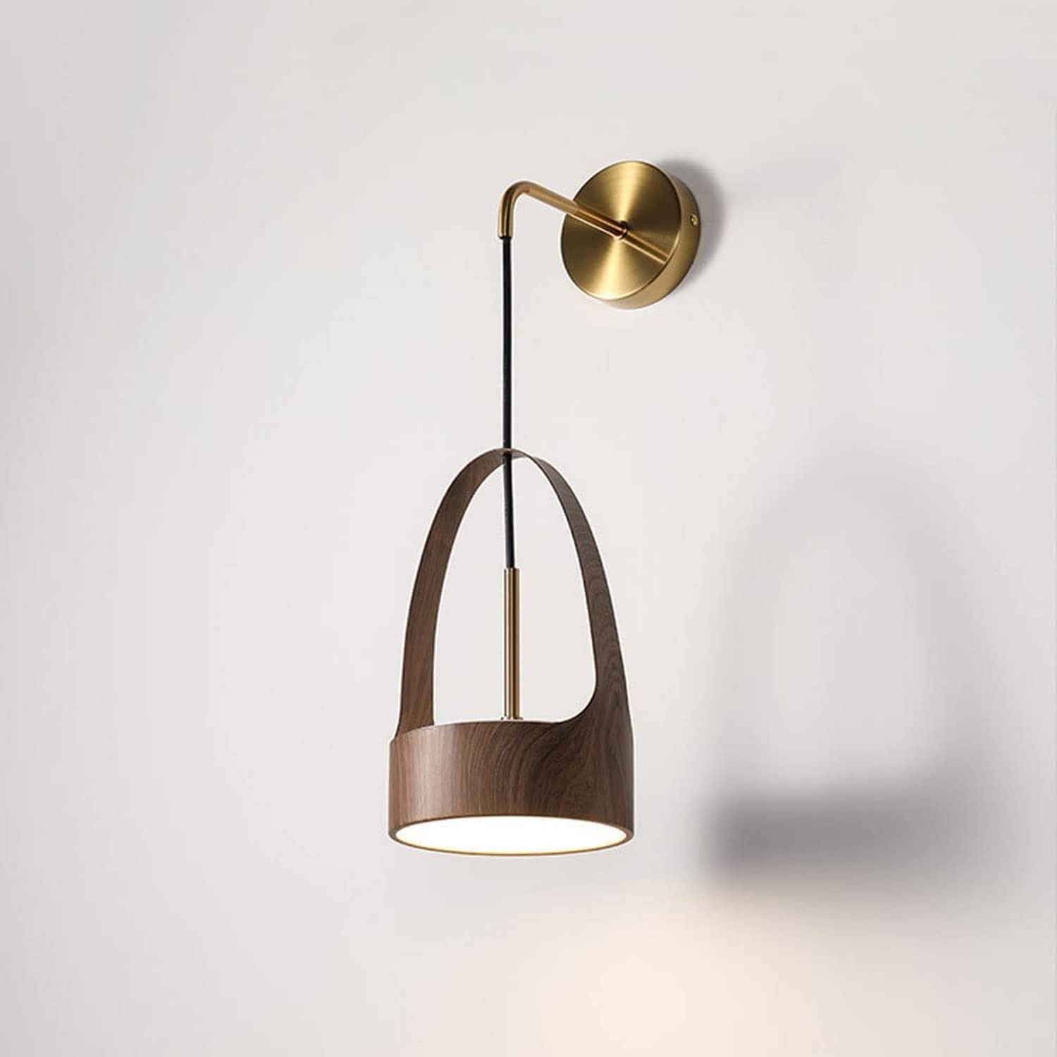 Luces de pared LED regulables con acabado de grano de madera para el dormitorio