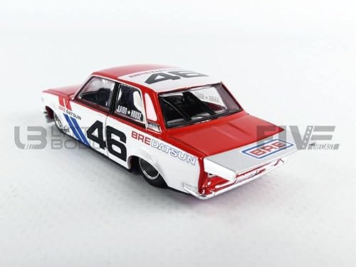 Miniatura 4 de TSM Modelo Datsun 510 Pro Street Versión 1 #46 BRE Rojo y Blanco (Diseñado por Jun Imai) Kaido House 1/64 Modelo de auto fundido a presión por True