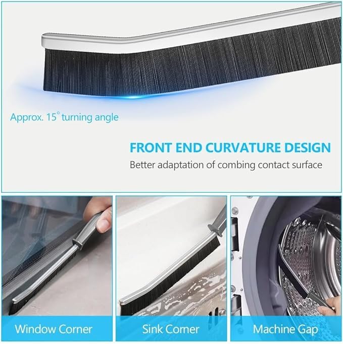 OFFERZONE Plastic Gap Cleaning Brush,Bathroom Gap Cleaning Brush,Clean The Dead Corners of Kitchen Tiles,Multifunctional Window Slots,Multi-Purpose Door Window Track Deep Cleaning Brush 3