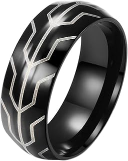 Anillo de Promesa, Anillo de Compromiso Mujer Acero Inoxidable 8mm Geométrico para Hermana Joyas