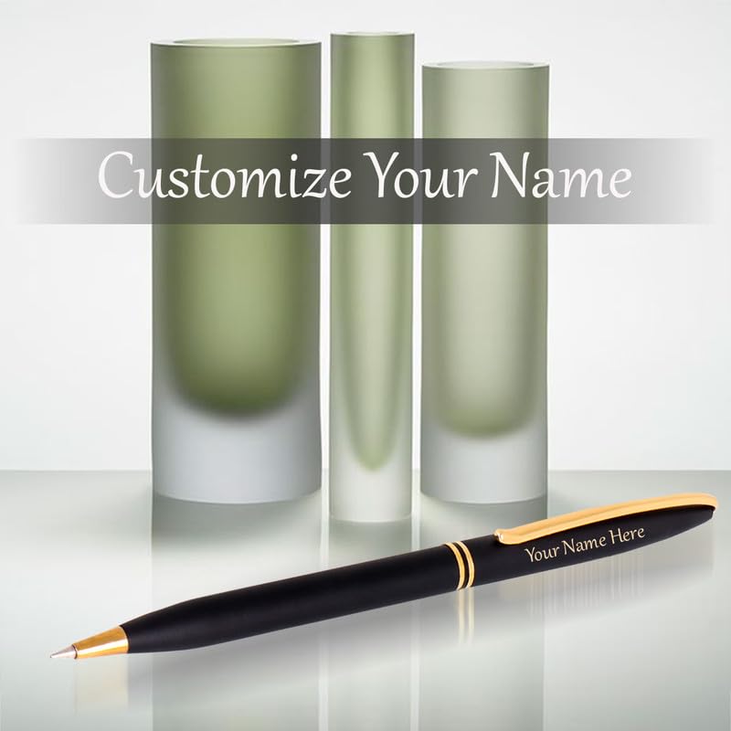 Image of Roshfort Personalized Metal Pen with Blue Ink Signature Pens Customize Print Name Gift. WhatsApp +91 9631056748