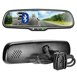 Master Tailgaters 10.5″ OEM Rear View Mirror with 4.3″ LCD Screen + Bluetooth Enabled | Rearview Universal Fit Mount | Auto Adjusting Brightness LCD | Anti Glare | Full Original Mirror Replacement