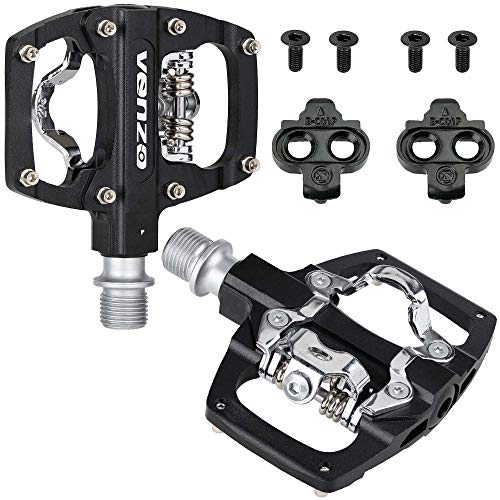 Venzo Multi-Use Compatible With Shimano Spd Mountain Bike Bicycle Sealed Clipless Pedals - Dual Platform Multi-Purpose - Great For Touring, Road, Trekking Bikes - Size: 85 X 80 Mm = 3.3 X 3.1 Inch #TOP1