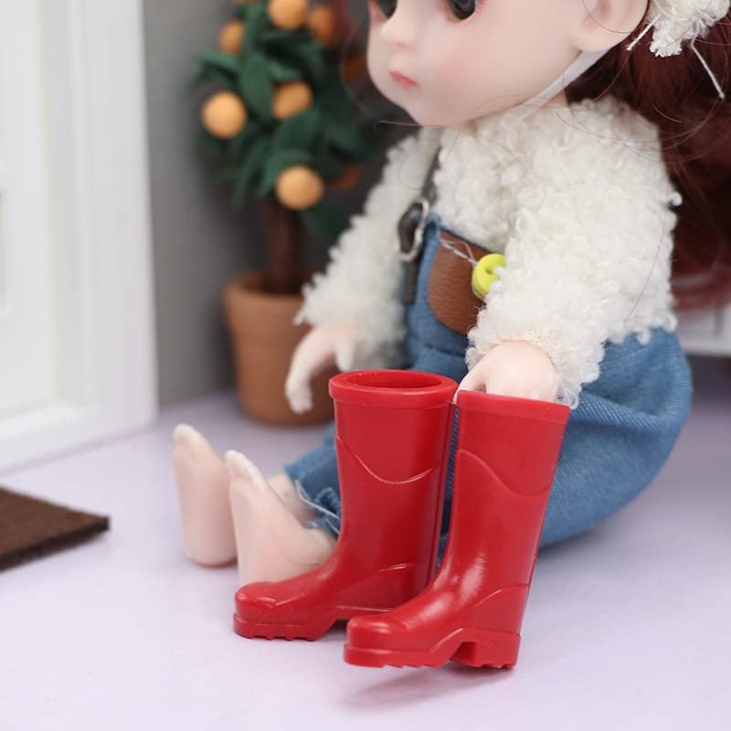 Accesorios de muñeca, Casa de muñecas en miniatura modelo de escena 3 pares de goma botas de lluvia zapatos de simulación de juguete 4