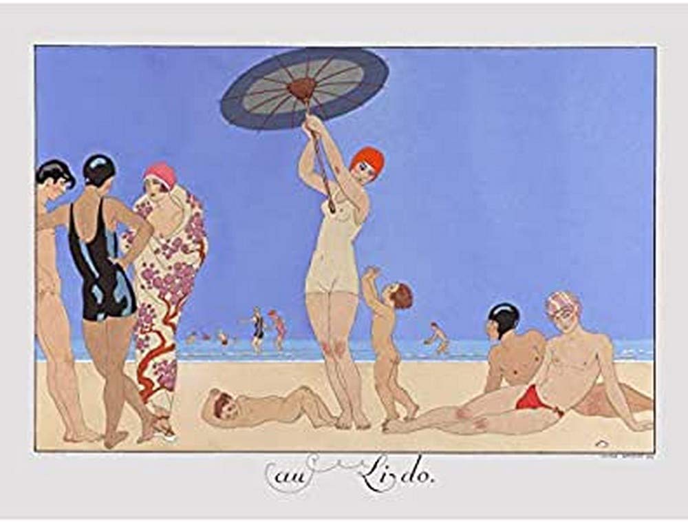 Wee Blue Coo Barbier Paris Lido Costumes Art Nouveau Unframed Wall Art Print Poster Home Decor Premium