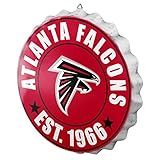 FOCO Atlanta Falcons NFL Wall Sign - Bottle Cap Design - Metal - 12.5 Inches