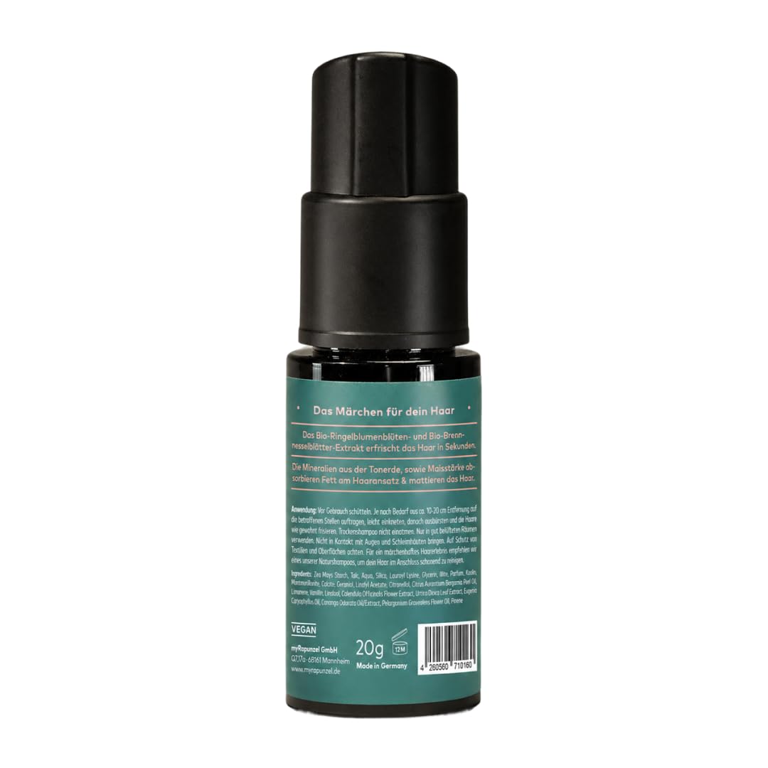 Trockenshampoo – Natürliche Trockenwäsche für fettigen Haaransatz – sofort frisches Haar & Volumen ohne Rückstände – mit Bio-Ringelblume & Tonerde – 100% natürliche Inhaltsstoffe – 20 g