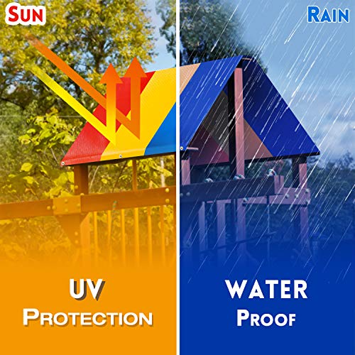 Swing Set Replacement Tarp 52" × 90", Multicolor Playground Roof