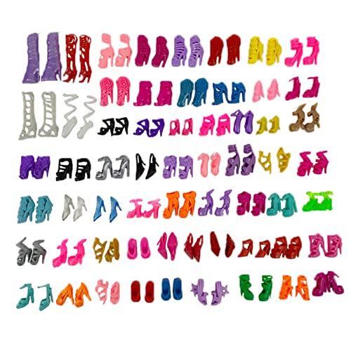 55 Pairs Fashion Doll Shoes for 11.5 Doll 1/6 Replacement Different Assorted Colors High Heel Shoes Boots Flat Shoes Set for 11.5 inch Girl Doll