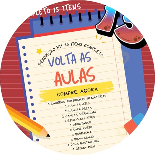 Kit Material Escolar Universitário 15 Itens Volta Ás Aulas Ensino Médio (Kit 15 completo)