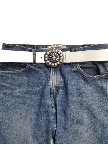 Western Bone-Stone Floral buckle Belt2