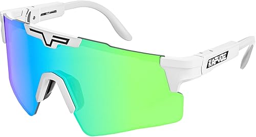 KAPVOE Gafas de sol deportivas polarizadas, protección UV400, gafas de ciclismo con marco ajustable, gafas de bicicleta