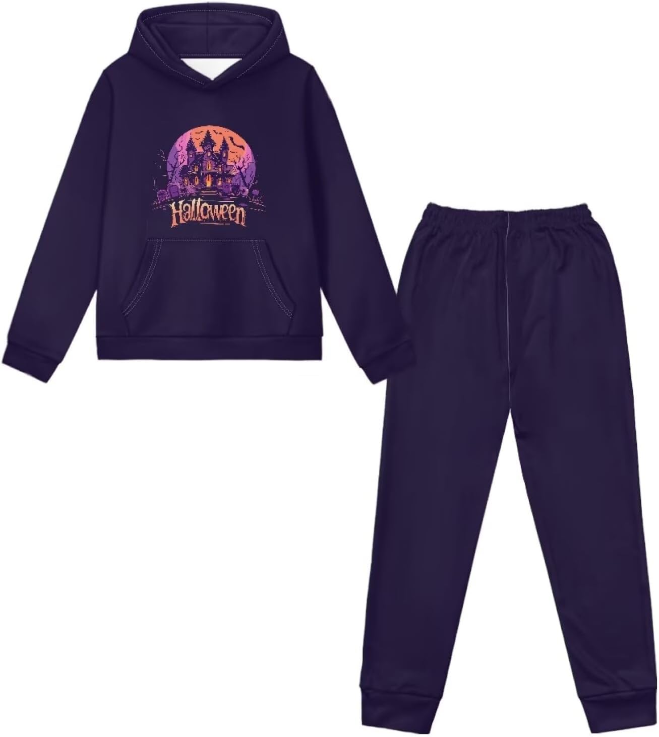 Halloween Kids Two Piece Outfits Hoodie Sweatshirt and Jogger Sweatpant 5-12 Y