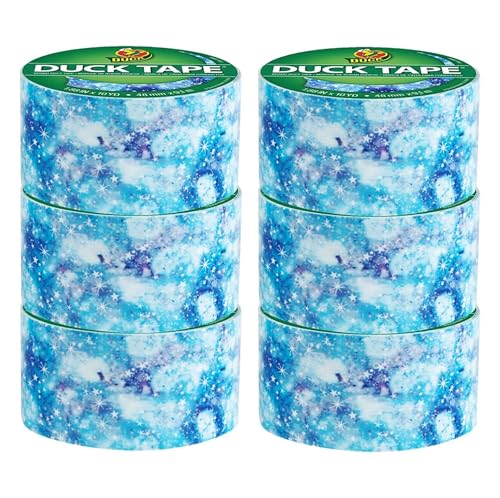 Image of Duck Brand Duct Tape Colors and Patterns, 1.88 Inches x 10 Yards, Starry Galaxy Duct Tape Pattern, 6 Rolls (242736)