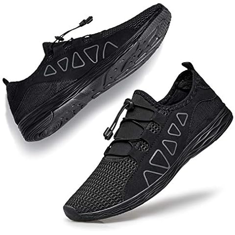 Womens Ladies Water Shoes - Quick Drying Lightweight Unisex Mens Aqua Shoes Beach Sports Barefoot Shoes Black Size 6 Cover