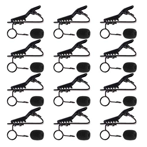 CATIEBYE 24Pcs Lapel Microphone Clip with Sponge Covers Mini Iron Clip for Mobile Karaoke and Streaming for Network Anchors and Personal Use