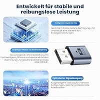 DP Dummy Plug 4K DisplayPort Virtueller Display Adapter mit Schlüsselanhänger, EDID Emulator Headless Ghost für Remote Desktop & Server, Grafikkarte Emulator für PC Mac Linux Blaugrau (2 Stück) – Ansicht 5