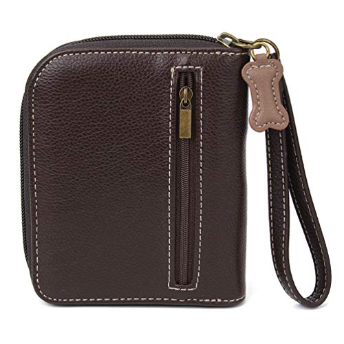 Image of CHALA Zip Around Wallet, Wristlet, 8 Credit Card Slots, Sturdy Pu Leather - Corgi - Mustard