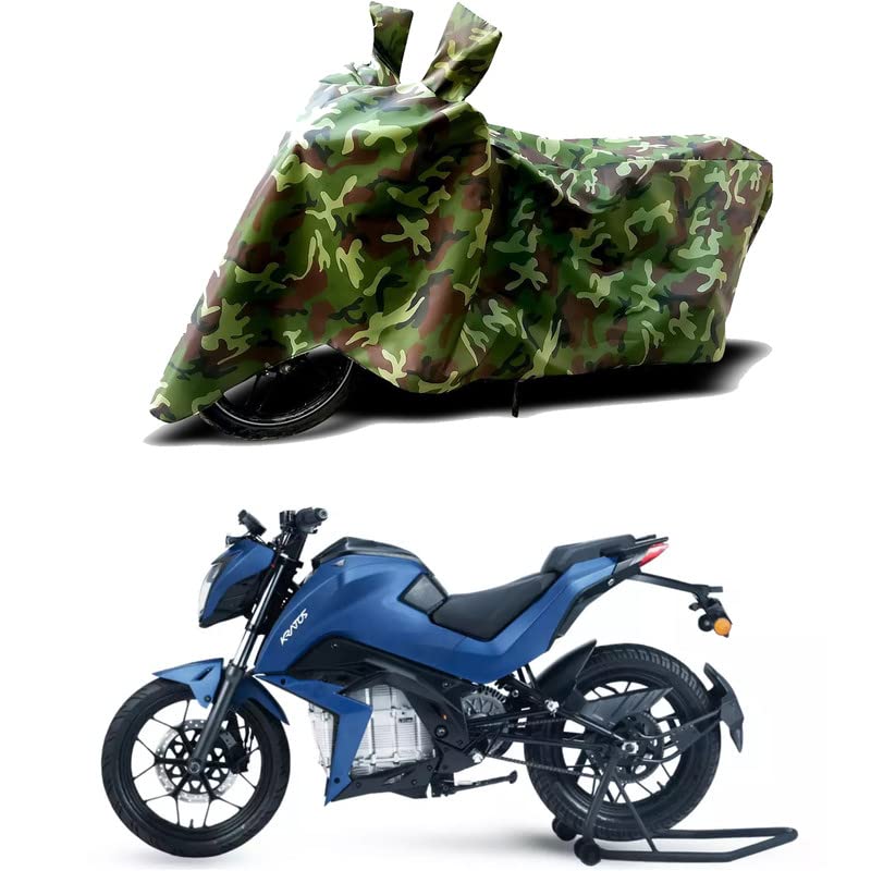 Image of 100% Water Resistant Full Bike Scooty Two Wheeler Body Cover Compatible for Tork Kratos /UV-Rays /Heat Protection /Birds Dropping /Scratchproof /Dust Proof /Waterproof /All Varients[Green MJ]