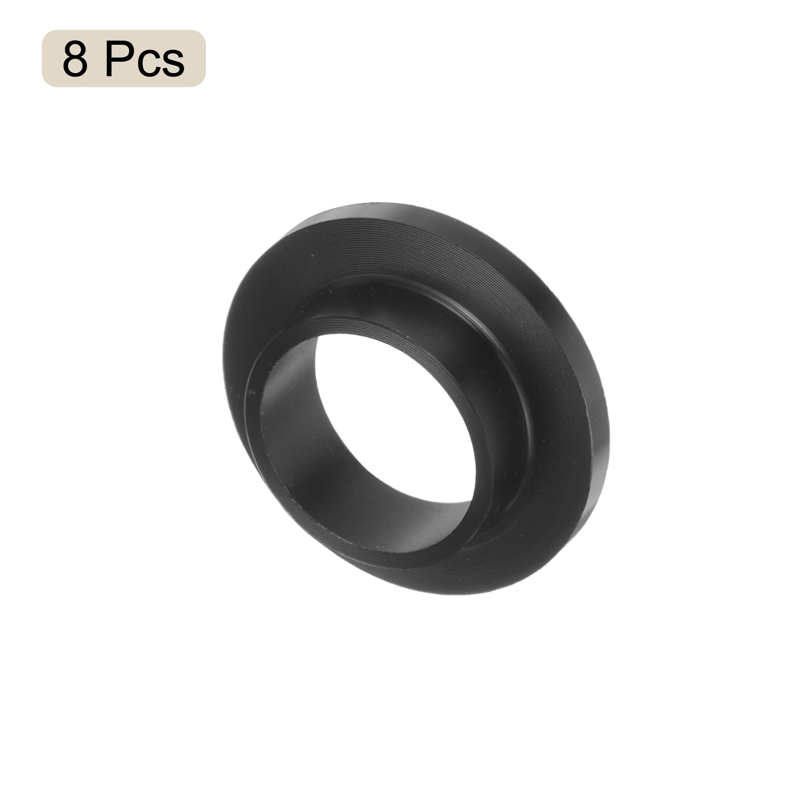 QUARKZMAN 8pz Boccole in Plastica con Cuscinetti a Manicotto Flangiati 14mm Diametro Interno x 16mm OD x 12mm Lunghezza Boccole in POM Nere