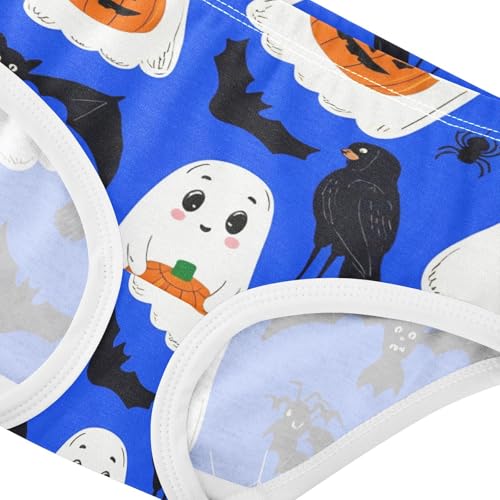 Toddler Underwear Custom 2t Cotton Girl Panties Cute Colorful Briefs Underpants Halloween Cute Cartoon Ghosts Blue4