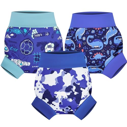 MomEasier Swim Diapers 3 Pcs Reusable Swimming Diaper for Baby Boys and Girls 2-5T