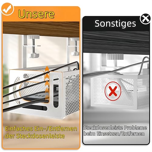Kabel-Management-Tablett unter dem Schreibtisch – Kabel-Management-Organizer, Kabelmanagement unter dem Schreibtisch (White)
