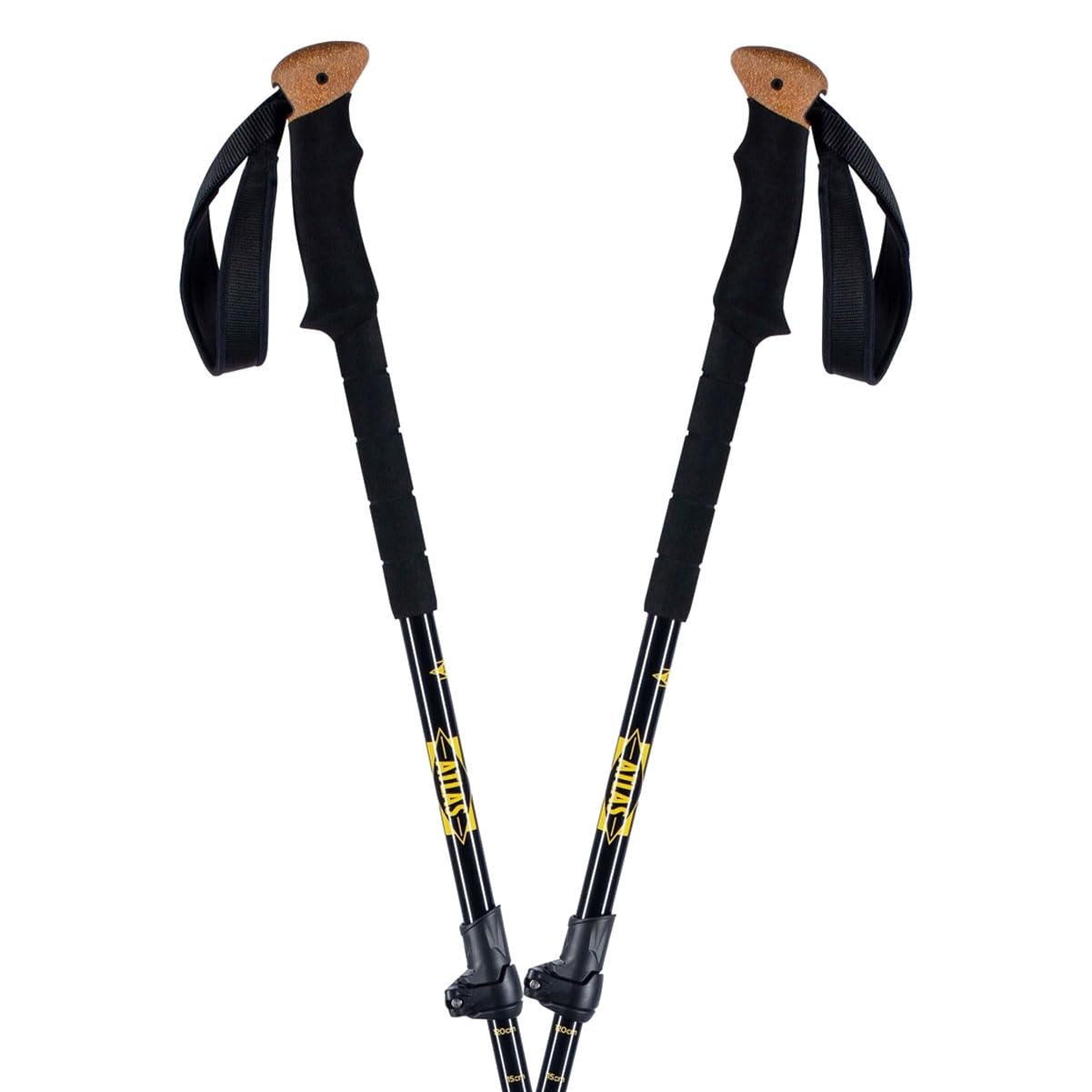 Atlas Snowshoes Lot de 3 bâtons de Montagne Unisexes, Noir, Taille Unique