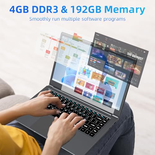 Image of 15.6 inch Laptop Computer,Celeron N4020,4GB RAM and 192GB SSD,Windows 11 Laptop Computers with FHD 1920 * 1080 IPS Display Notebook PC,Slim and Lightweight Notebook,Work and Students laptops,Gray, WPS