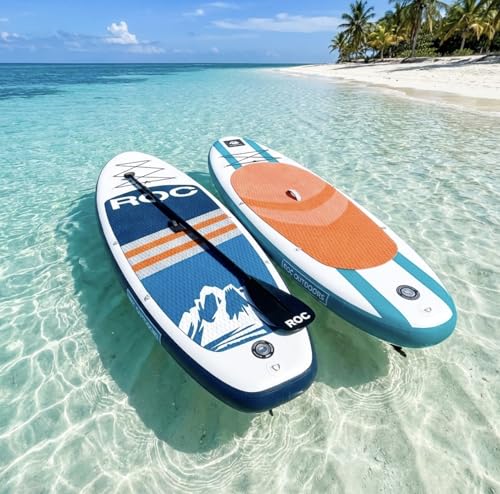 Image of Roc Inflatable Stand Up Paddle Board with Premium SUP Paddle Board Accessories, Wide Stable Design, Non-Slip Comfort Deck for Youth & Adults