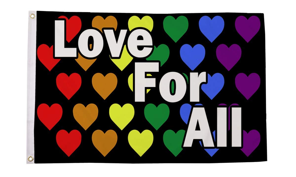 AZ FLAG - Rainbow Peace Love Happiness Flag - 2x3 Ft - 100D Polyester Gay Pride Banner with Two Metal Grommets - Fade Resistant - Vivid Colors - 2' x 3' Feet - 90x60 Cm — view 220