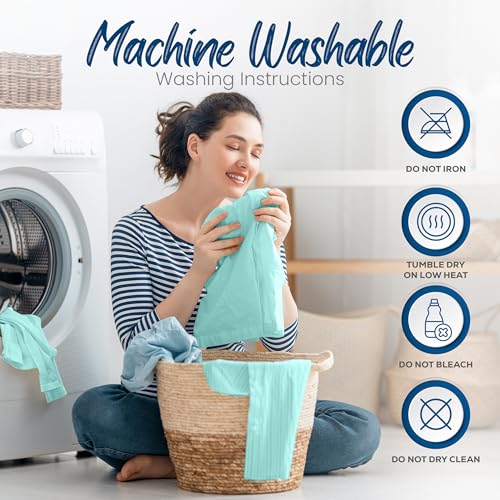 Image of Utopia Bedding Premium 100% Waterproof Pillow Protectors with Zipper Standard Size (Set of 4), Bed Bug and Dust Mite Proof Zippered Pillow Covers, Pillow Encasement Cases, Spa Blue