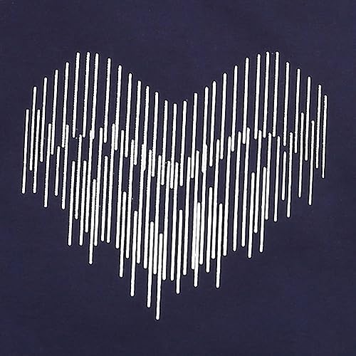 Image of Hopscotch Girls Cotton Heart Print Slim-Fit T-Shirt in Blue Color
