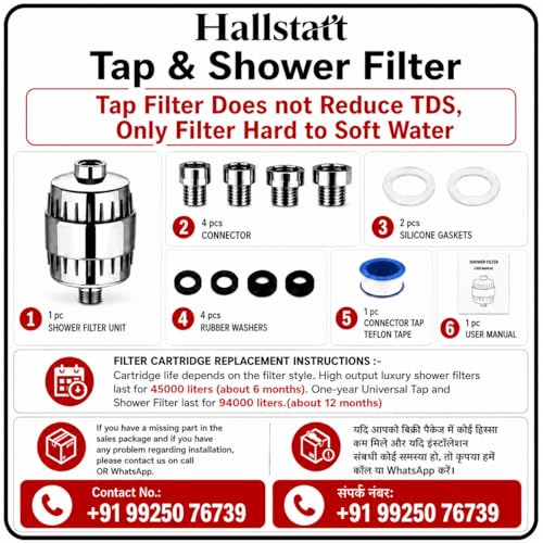 Image of 20 Stage Showerhead Tap Filter for Hard Water Softener Shower Head Taps Filters with Adaptor for Bathroom Kitchen Sink Home -Reduce hair fall, Protects Skin | Remove Chlorine and Harmful Chemicals