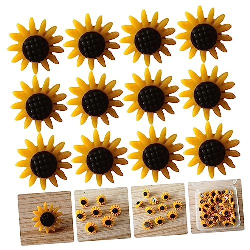 Punaises décoratives tournesol et épingles à bulletin pour tableau en liège - 80 pcs - 4