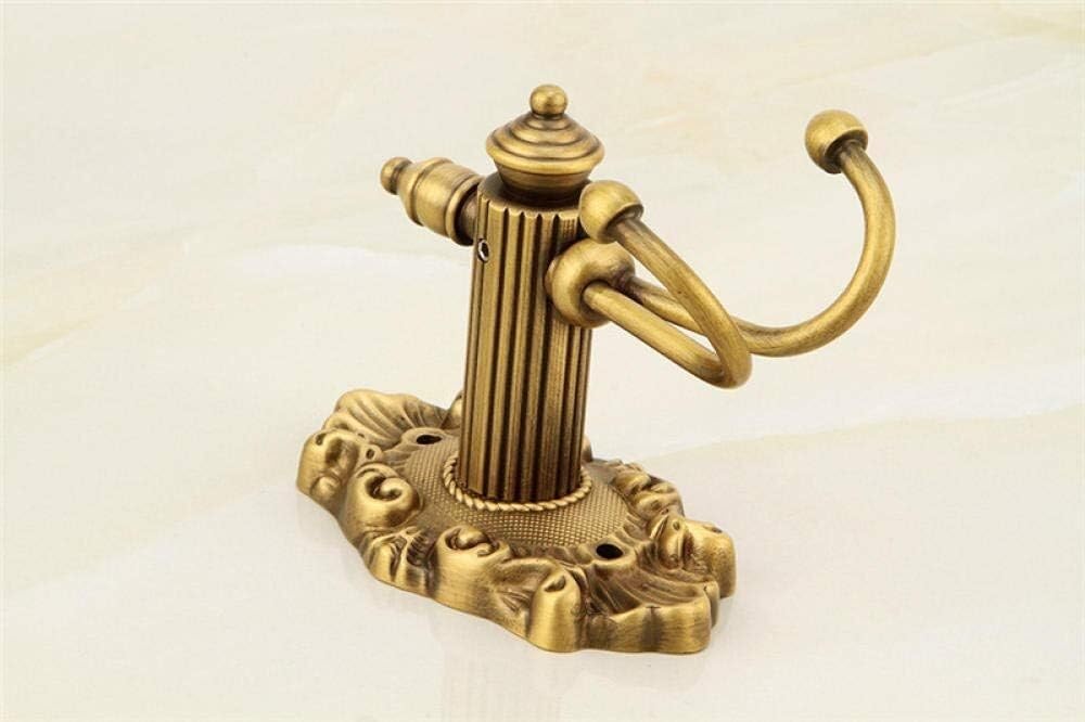 YATUOPNG Robe Hooks Antique Single Double Wall Hook Bronze Brass Coat Rack Clothes Door Hanger Bathroom Kitchen Fittings Towel Holder-3(Gold)