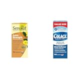 Senokot Extra Strength Natural Vegetable Laxative for Gentle Overnight Relief & Colace Regular Strength Stool Softener 100 mg Capsules 100 Count Docusate Sodium Stimulant-Free