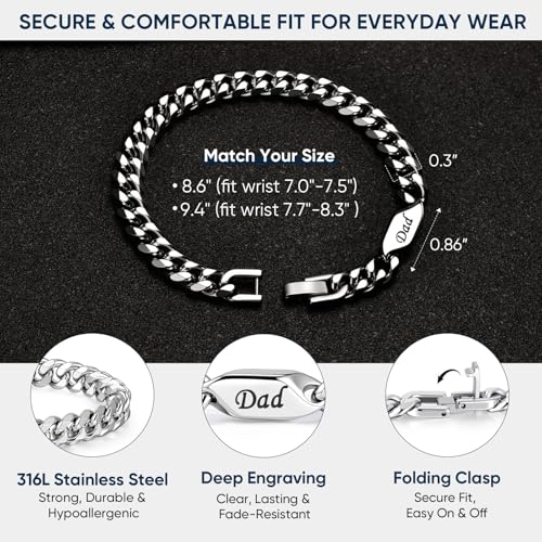 Pulsera de acero inoxidable para papá MEALGUET miniatura 6