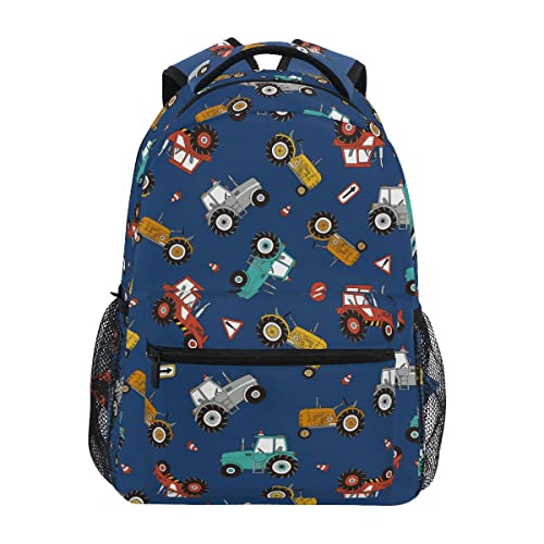 Fisyme Farm Tractors Backpack Laptop Bag Daypack Travel Hiking School Backpacks for Men Women Kids Girls Boys