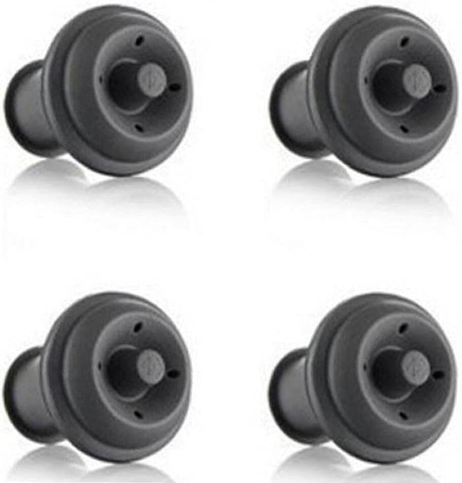 Juego de 4 tapones para botellas de vino, bomba de aire al vacío, reutilizable, botella de goma de silicona, tapón de corcho, accesorio para suministros de bar de ahorro de vino