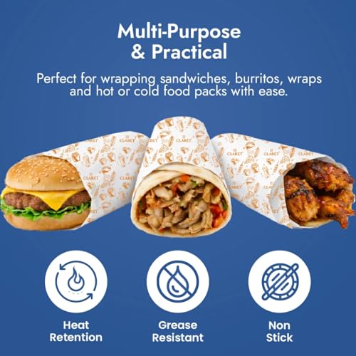 Image of Claret Eco-Friendly Food Wrapping Paper | 20+5 Meter | Keeps Food Fresh | Butter Paper Roll For Tiffin Roti Snacks | Non-Stick & Safe For Kitchen Use (Pack Of 1)